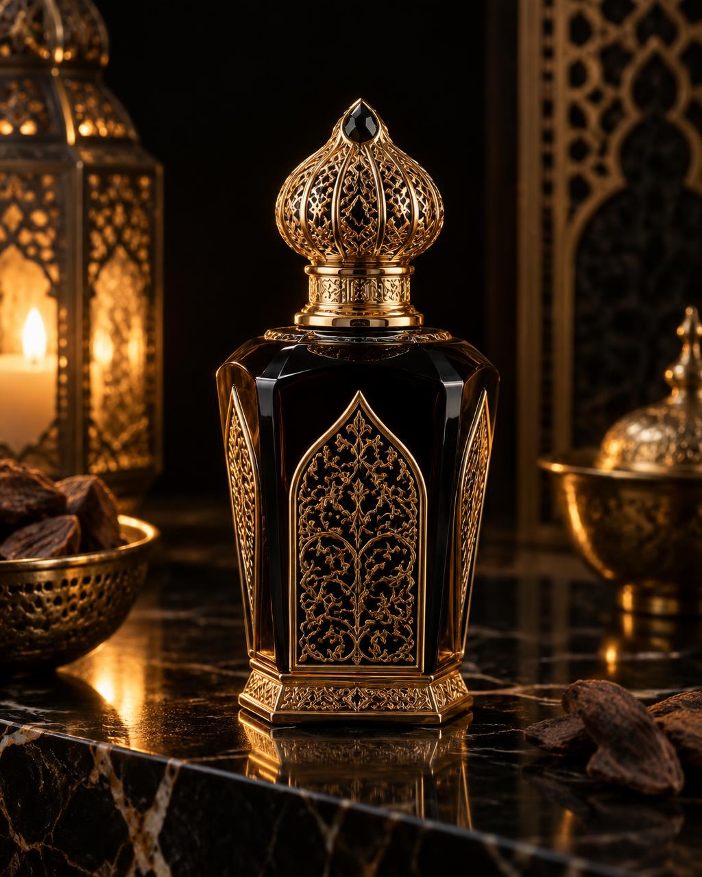 Perfume árabe ornamentado — A arte do frasco